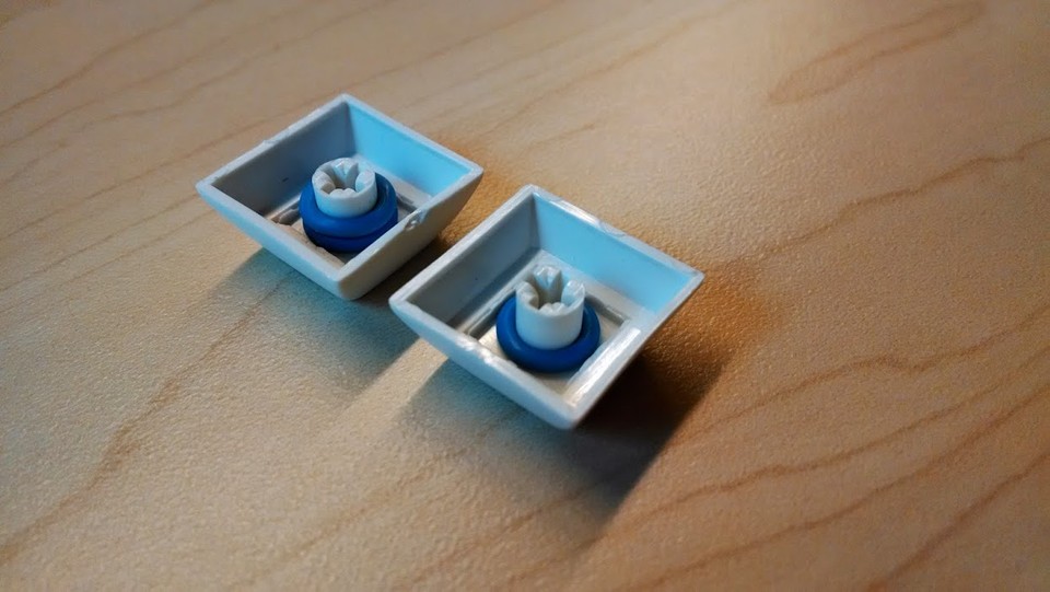 two o-rings installed in one keycap
